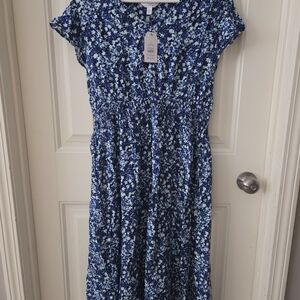 Time and Tru Navy and Light Blue Floral Dress